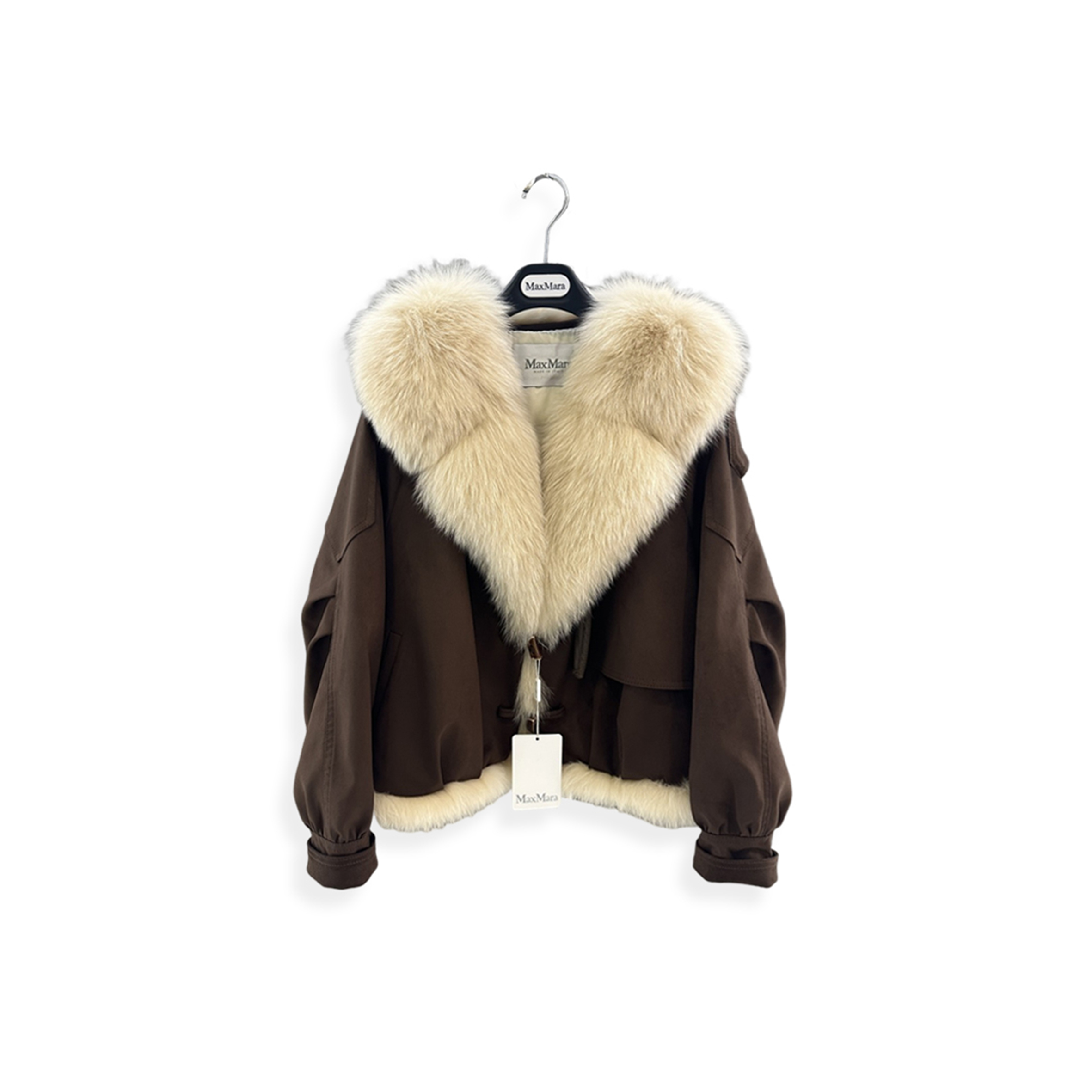 MAX MARA DOWN JACKET WITH FUR COLLAR 